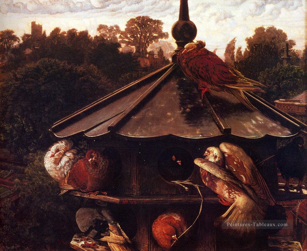 Le Festival de St Swithin ou le pigeonnier anglais William Holman Hunt Peintures à l'huile